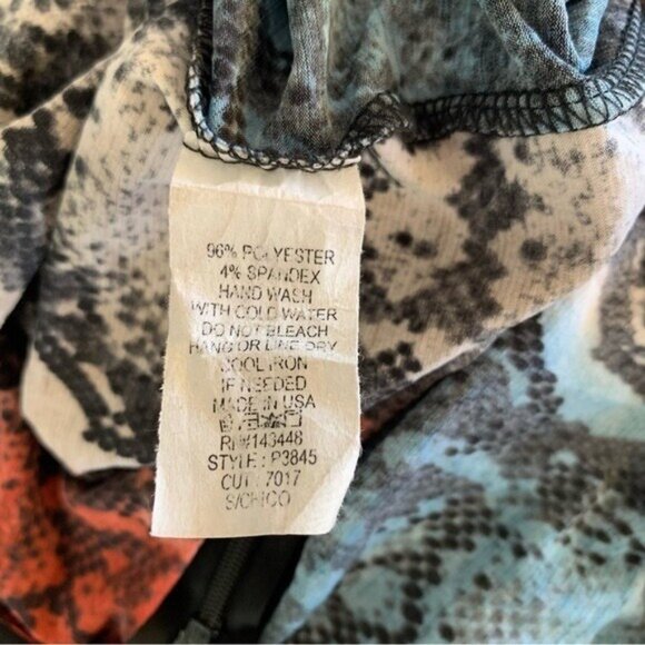 May Pink Snake Print Jumpsuit Small Long Sleeve Bold Y2K Night Out Trendy - Picture 10 of 10